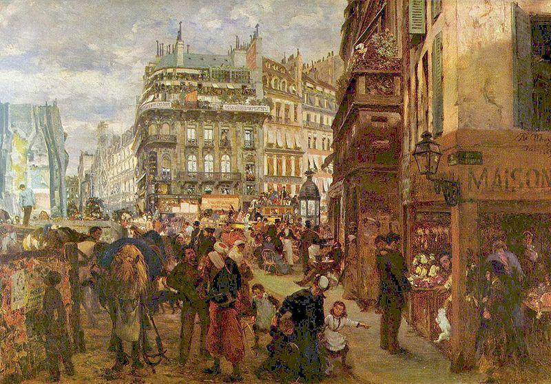 Adolph von Menzel Weekday in Paris China oil painting art